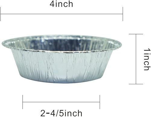 Miniatura 8 de MYStar molde de aluminio desechable para hornear minitartas, pasteles y muffins, 4", Plateado