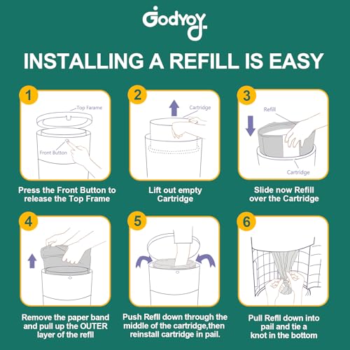 Image of 8 Pack Adult Diaper Liner Refills,Diaper Pail Refill Bags Compatible with Janibell Akord 280 Slim Model Adult Diaper Disposal System Powerful Odor Resistant,Plant Scent (NOT Compatible with 330 Pail)