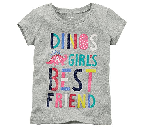 T-shirt dinosaure fille manches courtes vêtement bébé gris chiné 6 mois
