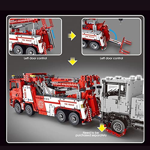 Technik Feuerwehrauto Bausatz, Technik Ferngesteuert Kranwagen Modell Mit 13 Motoren Und Fernbedienung Bauset, 5030… – Bild 7