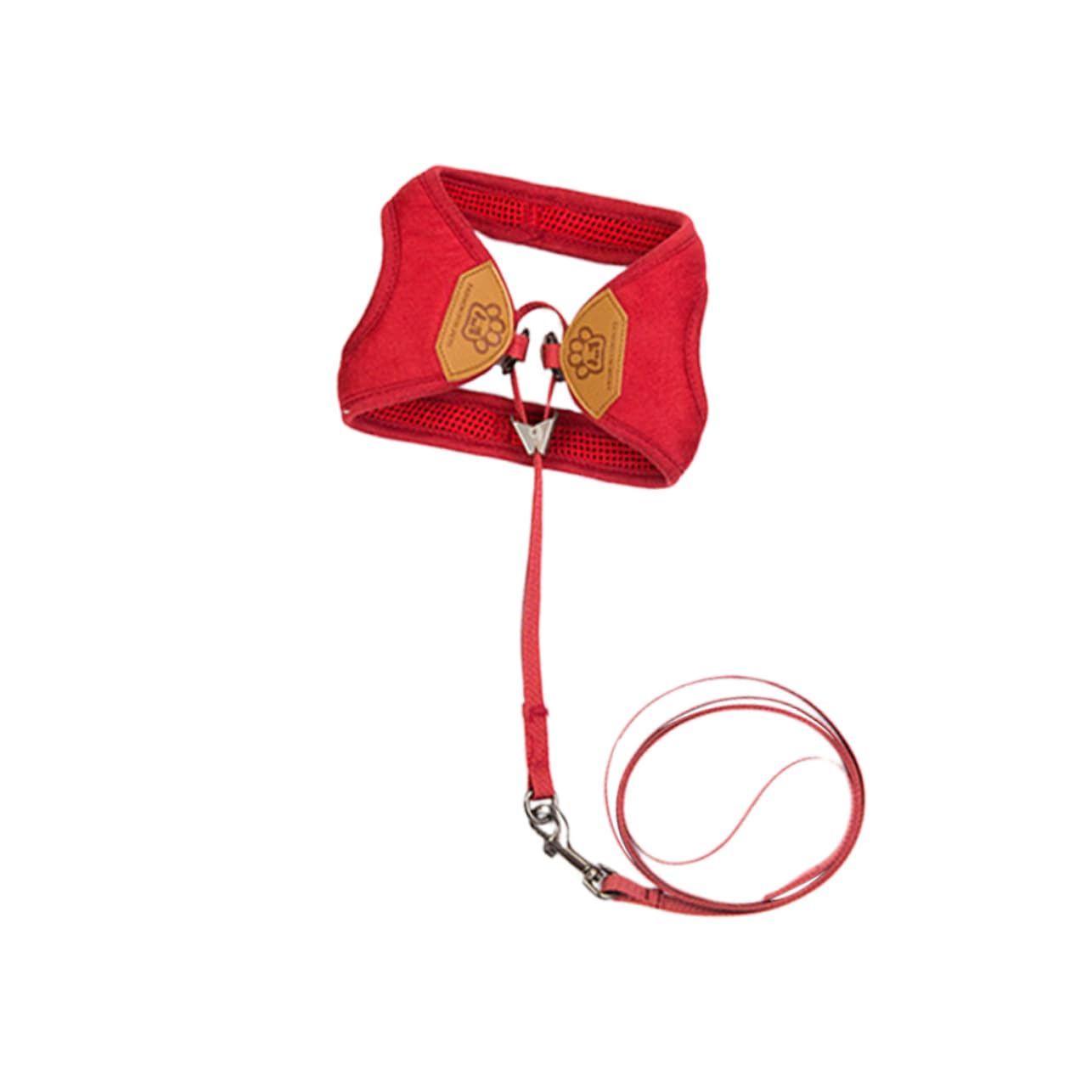 YARNOW 3 Piezas Suministros de Mascotas Light petg Correa Conjunto niña arnés de Cachorro Cuerda de tracción arnés para Mascotas Chica Colocar Cuerda de Gato arnés de Gato Rojo