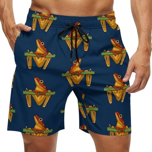Image of Coqui Frog Mens Swim Trunks Shorts Beach Pants Swimming Trunk Mesh Lining with Pockets L