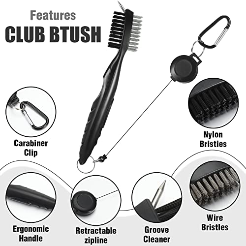 3 Pcs Golf Towel 16" X 16" Microfiber Waffle Pattern Golf Towels And 2 Pcs Golf Club Brush With Club Cleaner Golf Divot Tool Accessories For Golf Bags For Men #TOP2