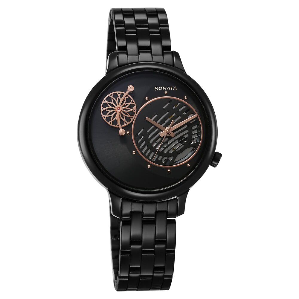 Sonata Unveil Quartz Analog Black Dial Metal Strap Watch for Women-8190NM02 (B0CRHQ9C6R) Amazon Price History, Amazon Price Tracker