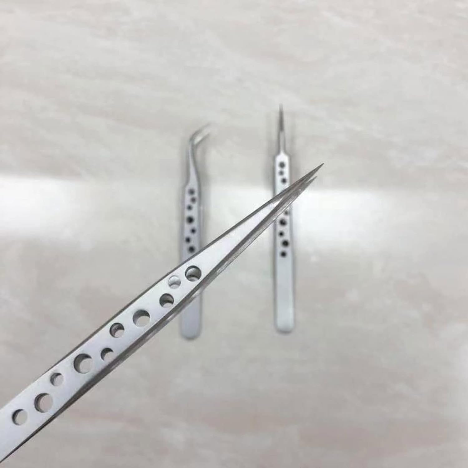 INLIMA Tweezers Tweezers Are Used For Welding And Maintenance Tweezers, Manual Tweezers, Hand Tools, Thickened Tweezers, Perforated Tweezers, Super-hard Anti-slip Tweezers (Size : 14)