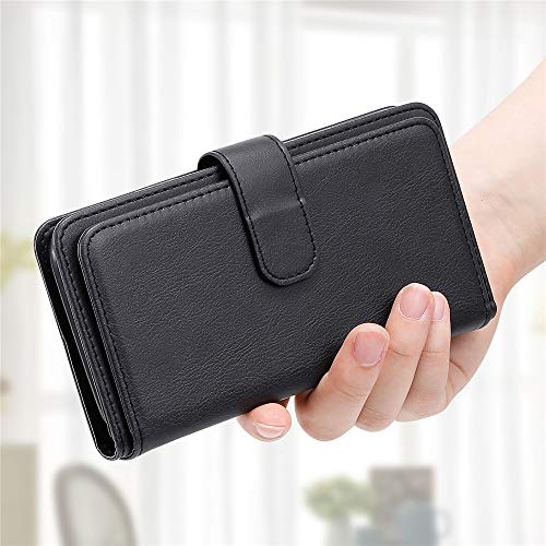 Capa carteira XYX para Xiaomi Poco X3 NFC, cor sólida de couro PU flip carteira com suporte com 10 c