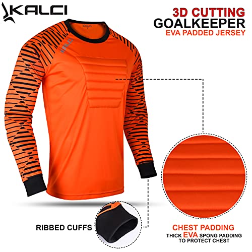 Kalci Camisa de futebol acolchoada de jérsei de futebol para adultos/crianças, manga comprida, camis