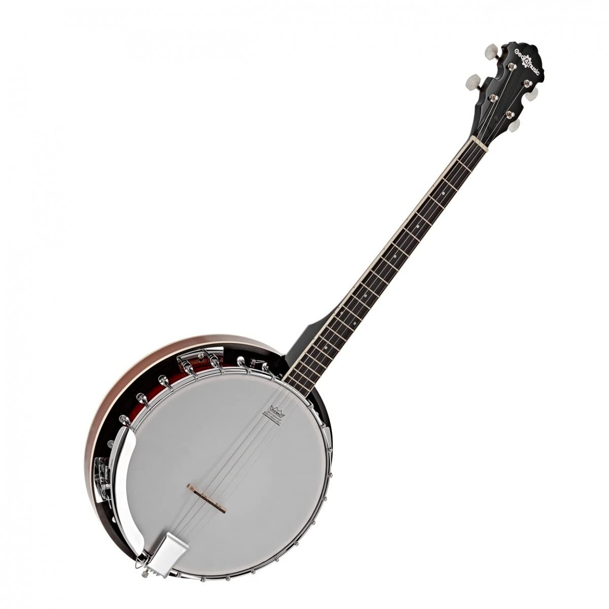 Banjo von Gear4music Tenor 4 String mit Finger Plektren und Stimmgerät