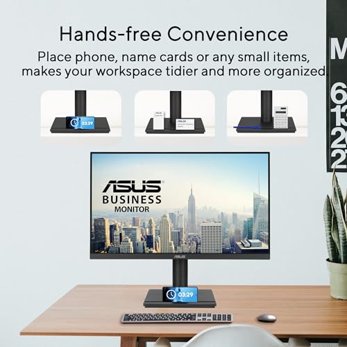 Image of ASUS 24 inch 1080P Business Monitor (VA249QGS) - IPS, Full HD, Frameless, 120Hz, Adaptive-Sync, 1ms, HDMI, DisplayPort, VGA, Eye Care, Low Blue Light, Ergonomic, VESA Wall Mountable, 3 yr Warranty