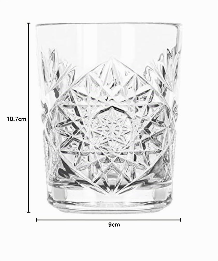 Libbey Hobstar Whiskyglas, Wasserglas, Saftglas, Kristallglas, 350 ml, 6 Stück