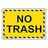 ComplianceSigns.com No Trash Safety Sign, 10x7 inch Plastic for Recycling/Trash/Conserve