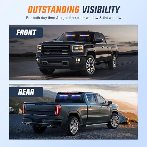 Image of Nilight 162 LED Traffic Advisor Strobe Light Bar with Controller Amber Blue | 2 in 1 Emergency Warning Hazard Lights 4 Switchable Color 36 Flash Pattern for Trucks Cars Tow Plow Construction Vehicles
