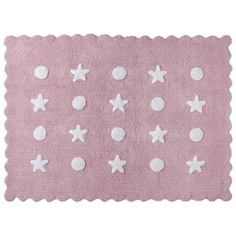 Alfombra Lavable Little Waves 100% Algodón Natural -Rosa- 160x120 cm Cover