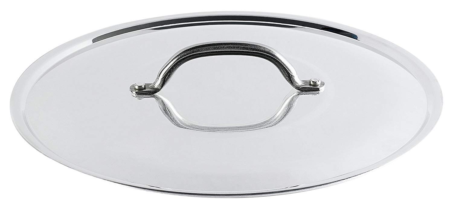 Pentole Agnelli lid with Aluminium Rim with Stainless Steel Bridge, Silver 55 cm Silver