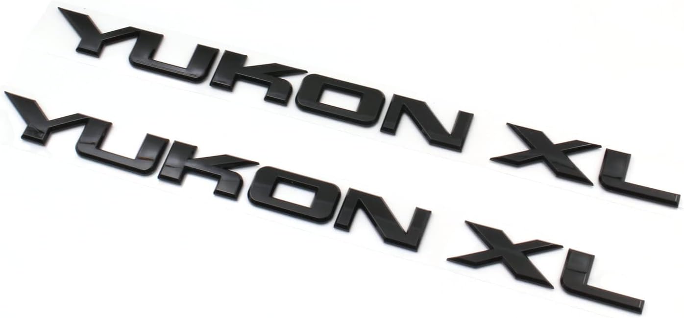 2pcs Matte Black Yukon XL Liftgate/Door Letter Nameplate Emblem SUV HD Badge Sport Replacement for Yukon (Matte Black)
