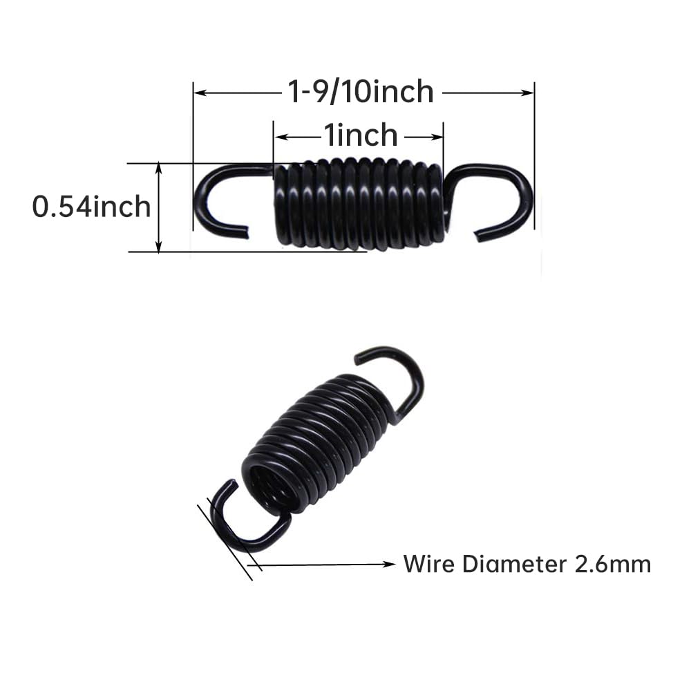 Yoogu (8 Stück) 4,8 cm Gesamtlänge 3,5 cm Spulenkörperlängen, Möbelmechanismus, Spannfedern, Ersatz für Liege, Sofa, Bett, Schwarz (12 Drehungen)