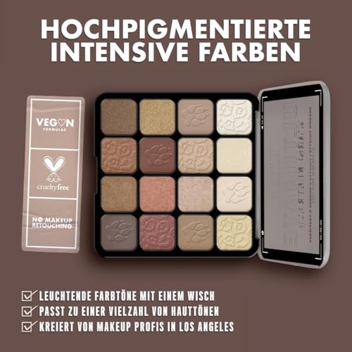 NYX Professional Makeup Lidschattenpalette mit 16 Farbtönen, Intensives und langanhaltendes Finish, Vegane Formel ohne Inhaltsstoffe tierischen Ursprungs, Ultimate Shadow, Farbton: Warm Neutrals
