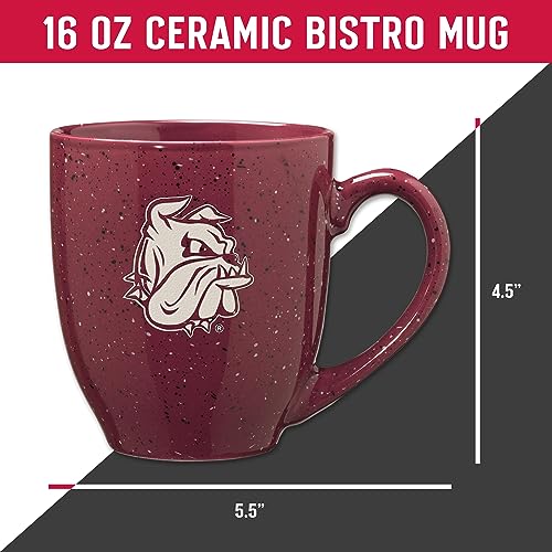 Image of Rico Industries NCAA Minnesota-Duluth Bulldogs Maroon Personalized 16 oz Team Color Laser Engraved Speckled Ceramic Coffee Mug