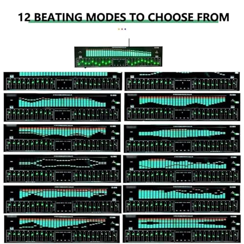 Ecualizador digital de 31 bandas, ecualizador profesional con control remoto y cable de audio, 10 salidas de efectos preestablecidos, fuerte sensación rítmica, para auto, fiesta, dormitorio y hogar miniatura 7