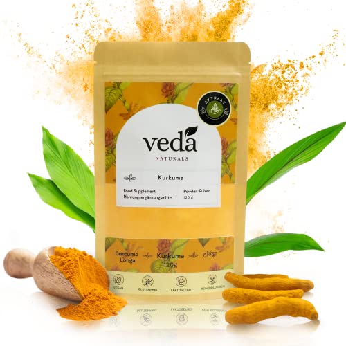 Kurkuma Pulver (120g) 100% Extrakt powder - Curcuma, Turmeric, Curcumin - Gewürz für Gerichte, curry, tee - Laborgeprüft für EU Cover
