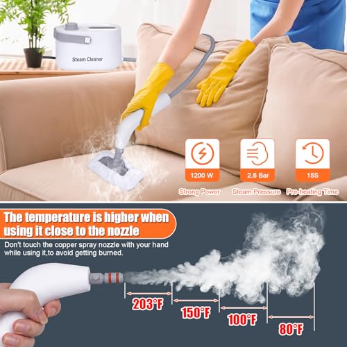 Image of Foandbevi 9 in 1 Hand Steam Cleaner for Home Use, Portable Steamer for Cleaning, Car Detailing /Kitchen /Upholstery /Tiles /Grout /Camping and All-Purpose High