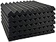 JBER 12 Stück Akustikschaumstoff Akustikschaumplatten, 2,5 cm x 30 cm x 30 cm Studioschalldichter Keilförmiger feuerfester Schallschutzauskleidung(schwarz) Akustikschaumstoff (Schwarz)