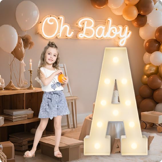 HXWEIYE Large Marquee Letter A, 3FT Battery Operated, Easy to Assemble