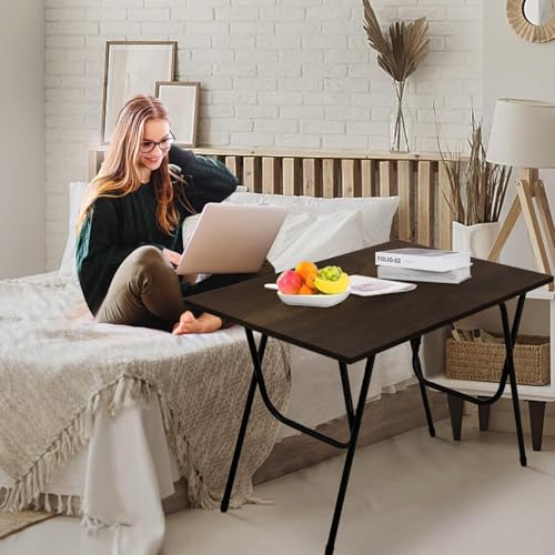 Image of Torche Multipurpose Foldable & Portable Study Table, Computer Desk, Foldable for Office Work, Laptop Desk, 2 Seater Dining Table for Home and Office (Exotic Teak)