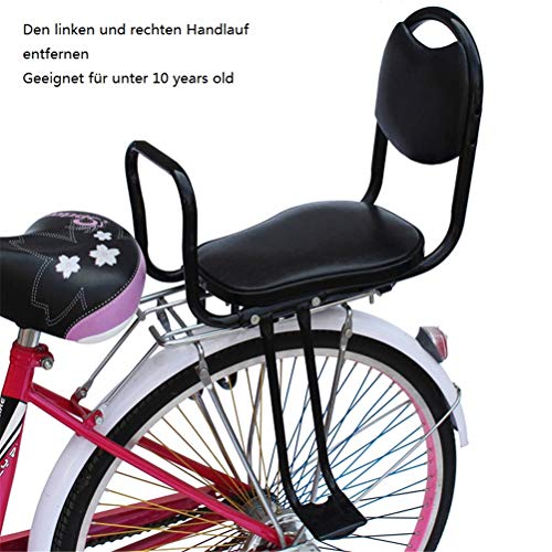 GFYWZZ Bicycle Child Safety Rear Seat, Universal Bicycle Carrier Kids Toddlers Seat with Back Rest Armrest Foot Pedals,Black