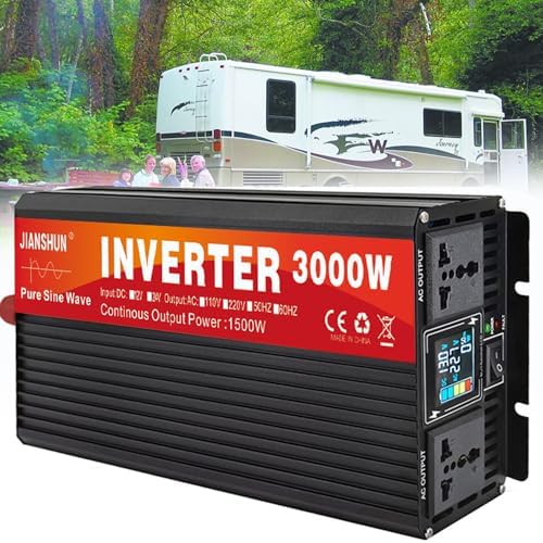 4000W Pure Sine Wave Inverter 12V to 230V/240V, Solar Power Converter with Display for Home, Truck, Camping - Reliable Power Inverter for Off-Grid Use