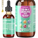 Zeolite Detox for Kids and Adults, Herbal Detox with 800mg DHA, 500mg Inulin, Probiotics & Vitamin B12, D3, C, B6, Cilantro Extract Cleanse to Support Brain, Immune, Gut, Energy, Berry Flavor, 60ML