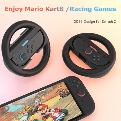 Switch 2 accesorios Joy-con regalo con este pack de dos volantes de juego pdobq para niños 5