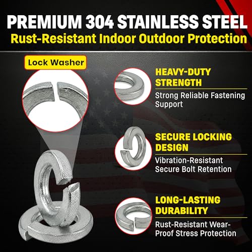 Image of Stainless 7 /16-14 Lock Washer, 304 Stainless Steel, 50 Pieces (7 /16-14 Lock Washer)