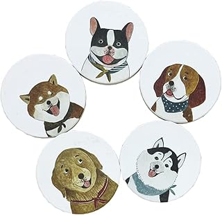Cute Coasters Dog Coasters Set of 5 Drink Coasters for Tablepot Protection, Anti-Slip Design Absorbent Coasters for Drinks
