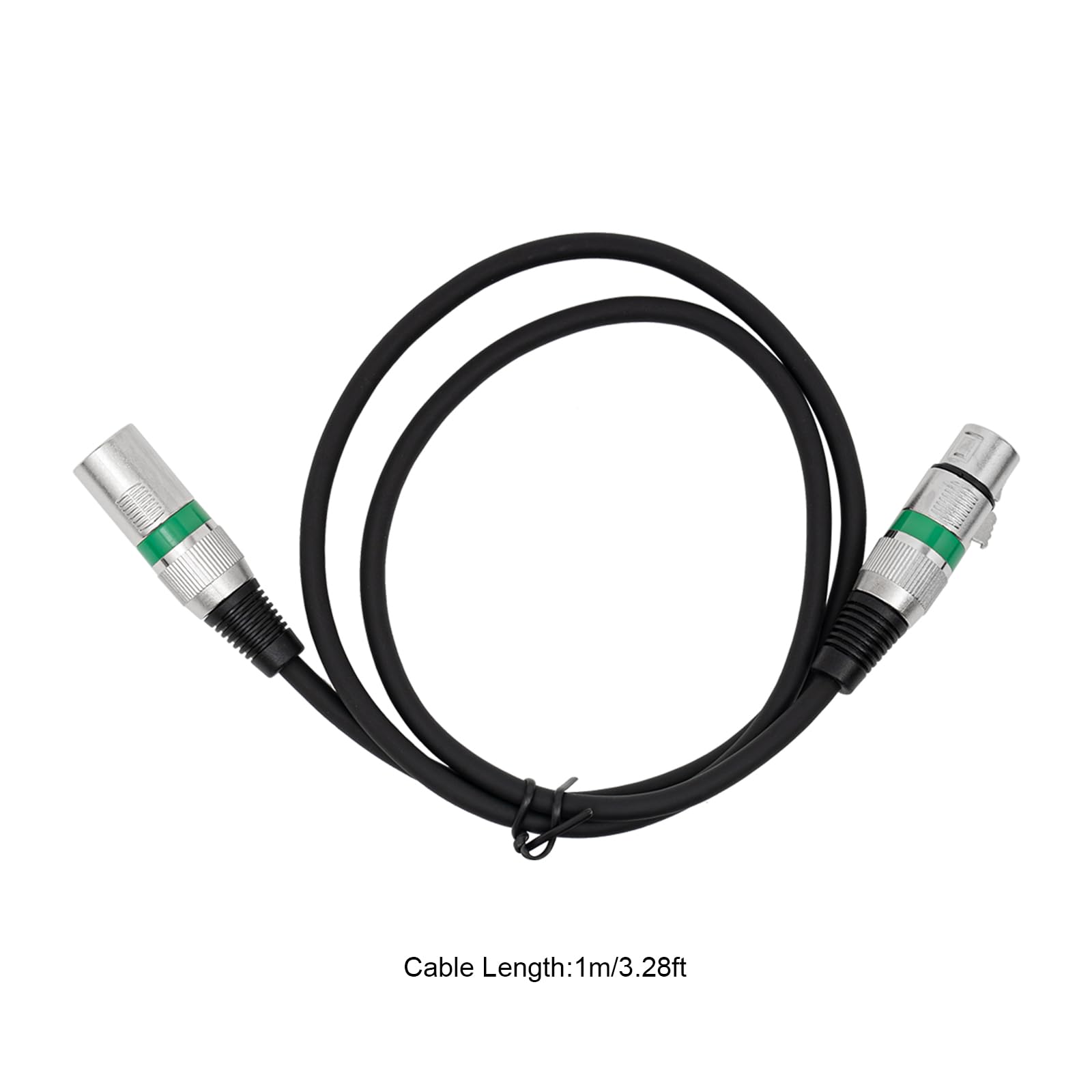 Cable DMX de 1 m negro de PVC con núcleo de cobre y blindaje multicapa – Conector de señal DMX Set de 10 cables de micrófono DMX para iluminación de escenario y control de luz