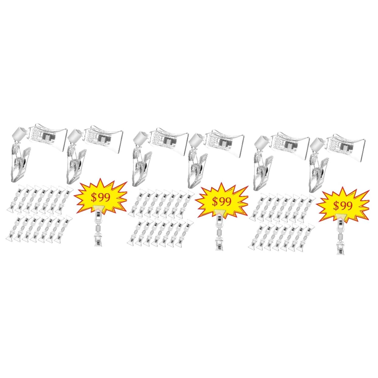 SOLUSTRE 60 Stk Clip Warenschildhalter Schwenkpreisklammern Zeichen steht Schwenkzeichen Schilderklammern Preissschild Halter Etikettenhalter Kunststoffklammern Einzelhändler -Material