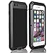 CarterLily iPhone 6 Case, Shockproof Dustproof Waterproof Aluminum Alloy Metal Tempered Glass Cover Case for Apple iPhone 6 4.7 inch - Black