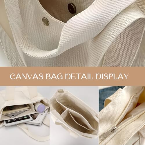 Bolso tote personalizado con nombre bordado, bolso de lona grande para uso casual, compras y hombro para mujeres miniatura 4