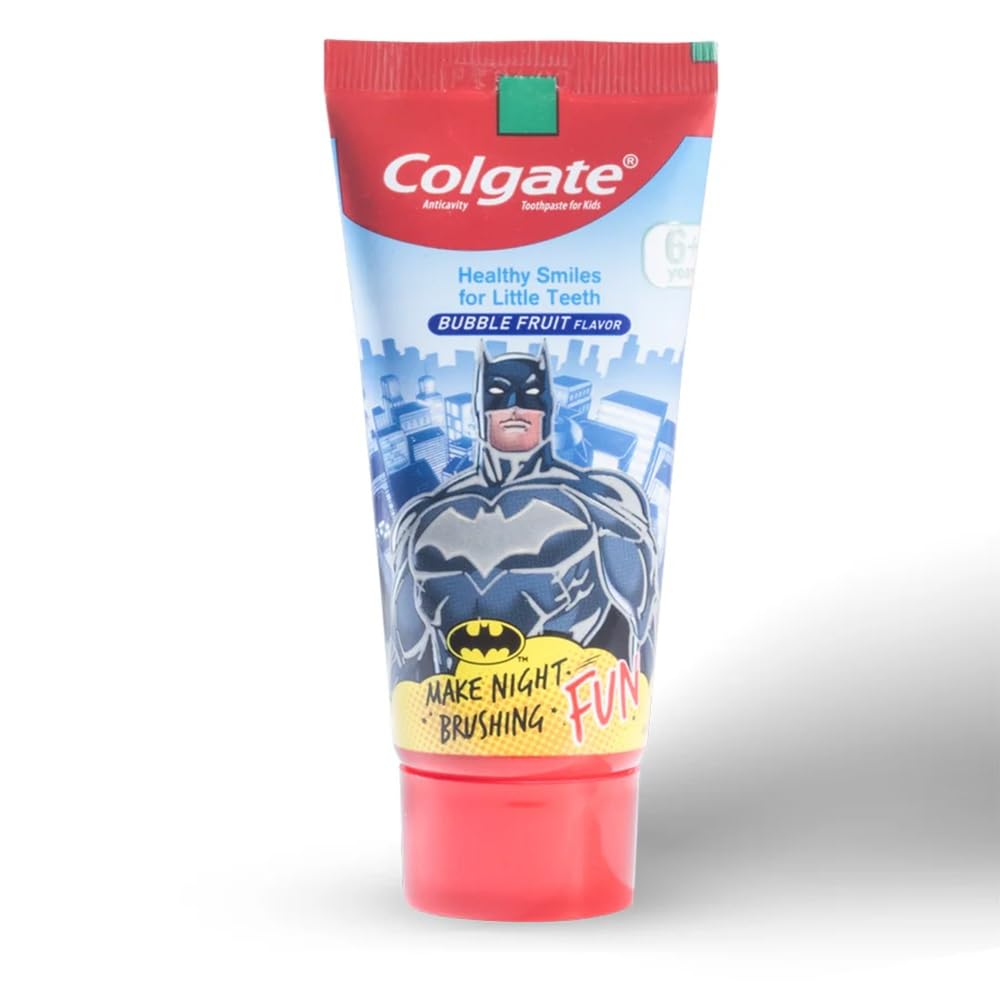 Colgate Kids Complete Dental Care Batman Anticavity Toothpaste 80g and PhosFlur Mint MouthWash 500ml with BatmanToothbrush Extra Soft with Tongue Cleaner for Children Above 6 Years