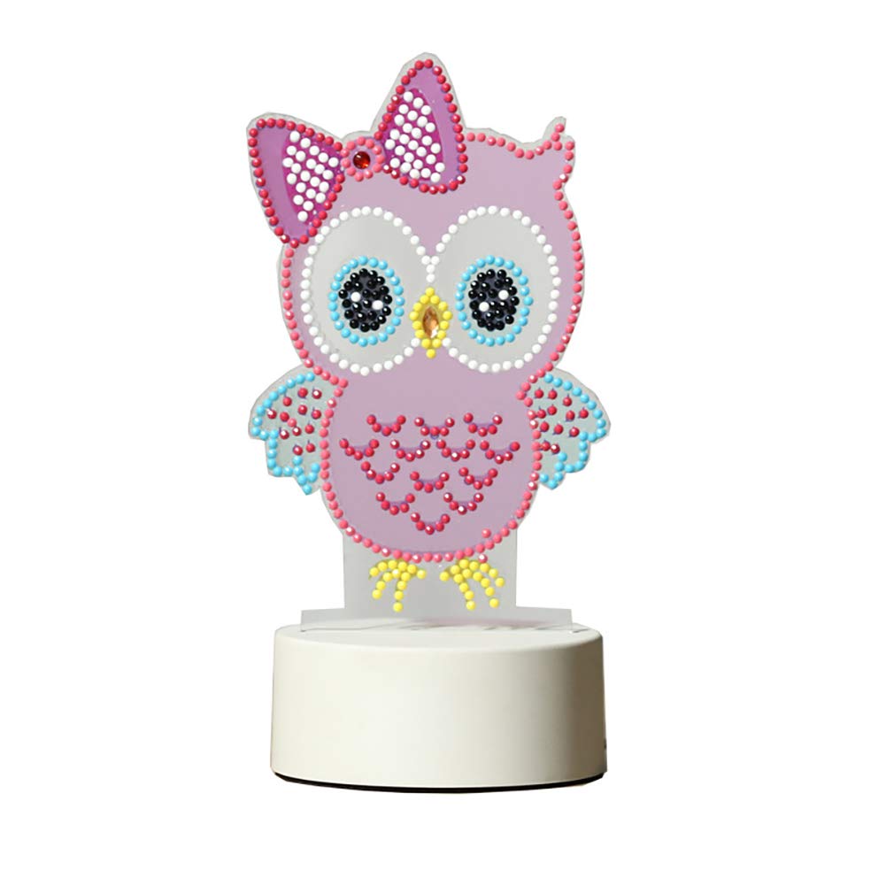 YUYUGO Diamond Painting Kit with Led Night Light,DIY Diamond Painting Arts Craft Table Lamp for Home Decoration