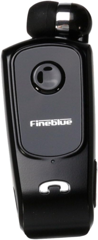 Bluetooth Headset - Fineblue Wireless Bluetooth 4.0 Headset Headphone Clip Retractable Wires For iPhone Samsung Black