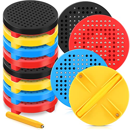 Image of Zhehao 12 Pack Mini Magnetic Bead Board Multicolor Round Magnetic Drawing Board Drawing Stylus Magnet Tablet Pad Erasable for Adults Educational Magnet Gift