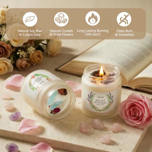 Scented Candles for Home,8 Pack Soy Candles Gift Set for Women,Aromatherapy Candle with Crystals Inside-Perfect for Mother's Day,Valentine's Day, Birthdays, Anniversaries,Christmas - Image 3