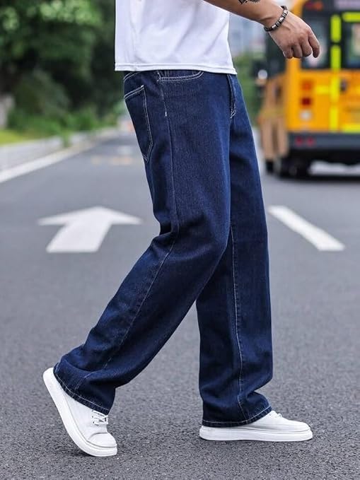 CABRRR Men’s Dark Blue Baggy Jeans - Image 4