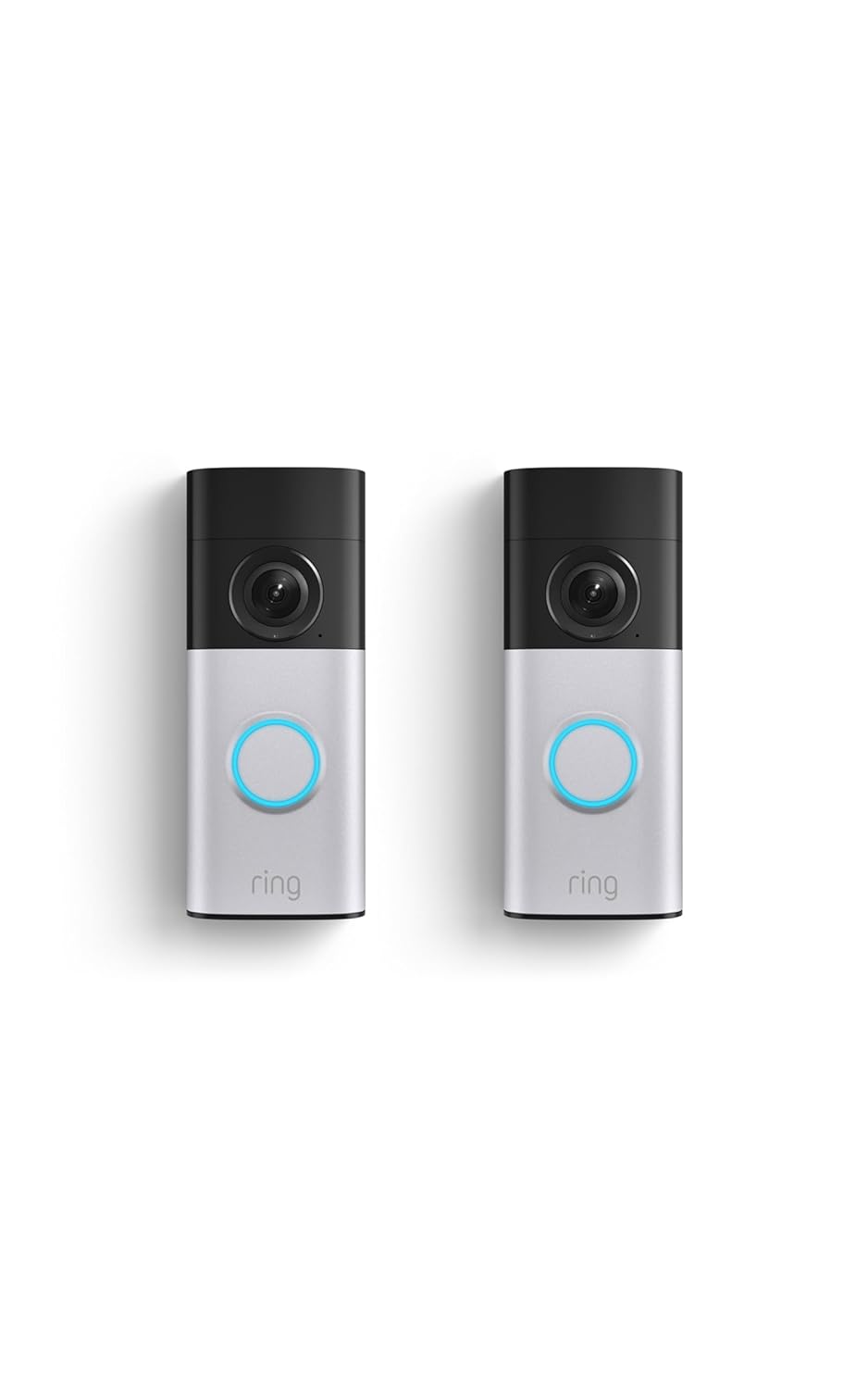 Ring Wired Doorbell Plus (Newest Model) — Retinal 2K with wide-angle video, 4x Enhanced Zoom, and Low-Light Sight 2-pack, Nickel Silver