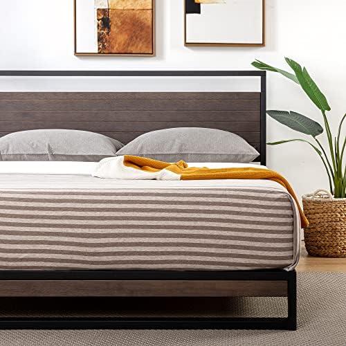 Zinus Suzanne Bamboo and Metal Platform Bed Frame, 7-Inch Low Pro...