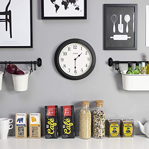 Jones Clocks® Venetian Wall Clock - Farmhouse Décor - Rustic Décor - Classic Traditional Design - Kitchen Clock - Living Room Clock - Office Clock - Farmhouse Clock (Black/Arabic Numerals) #TOP7