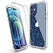 Produktbild ULAK iPhone 12 Hülle, iPhone 12 Pro mit 2 Panzerglas Schutzfolie Glitter Schutzhülle Sparkle Handyhülle TPU Transparent Stoßfest Case Cover für iPhone 12/iPhone 12 Pro 6,1 Zoll - Durchsichtig Glitzer