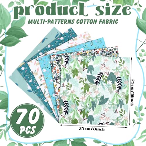 Tudomro 70 Pcs 10 X 10 Inch Cotton Fabric Square No Repeat Patchwork Fabrics Multi Color Printed Floral Square Patchwork Fabric Quilting Fabric Bundles For Diy Crafts Cloths Handmade Accessory thumb #1