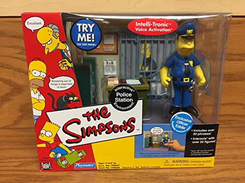 The Simpsons Springfield Police Station & Exclusive Officer Eddie World of Springfield Interactive Environement & Action Figure